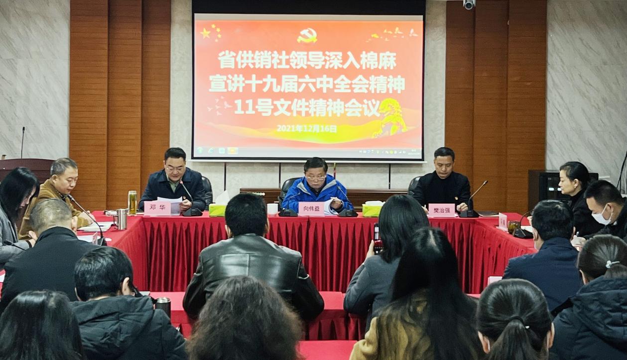 省供銷社領(lǐng)導深入棉麻集團宣講黨的十九屆六中全會精神